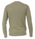 Redmond Pullover, regular fit, V-neck, 100% Baumwolle, schilfgrün