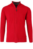 Redmond Cardigan mit Zipper, regular fit, 100% Baumwolle, rot
