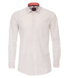 Redmond Hemd, regular fit, 100% Baumwolle, garment washed, weiß-gemustert