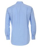 Redmond Hemd, regular fit, 100% Baumwolle, garment washed, hellblau-gemustert