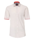 Redmond Hemd, regular fit, 100% Baumwolle, garment washed, weiß-gemustert (halbarm)