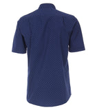 Redmond Hemd, regular fit, 100% Baumwolle, garment washed, dunkelblau-gemustert (halbarm)