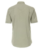 Redmond Hemd, regular fit, 100% Baumwolle, garment washed, schilfgrün-gemustert (halbarm)