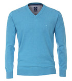 Redmond Pullover, regular fit, V-neck, 100% Baumwolle, hellblau