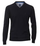 Redmond Pullover, regular fit, V-neck, 100% Baumwolle, marineblau
