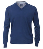 Redmond Pullover, regular fit, V-neck, 100% Baumwolle, jeansblau