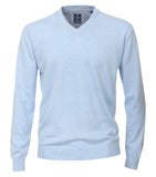 Redmond Pullover, regular fit, V-neck, 100% Baumwolle, eisblau