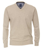 Redmond Pullover, regular fit, V-neck, 100% Baumwolle, natur