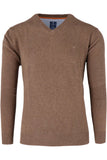 Redmond Pullover, regular fit, V-neck, 100% Baumwolle, pfeffer