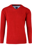 Redmond Pullover, regular fit, V-neck, 100% Baumwolle, rot