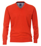 Redmond Pullover, regular fit, V-neck, 100% Baumwolle, orange