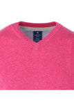 Redmond Pullover, regular fit, V-neck, 100% Baumwolle, rosa