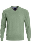 Redmond Pullover, regular fit, V-neck, 100% Baumwolle, hellgrün