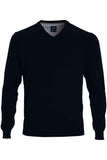 Redmond Pullover, regular fit, V-neck, 100% Baumwolle, schwarz