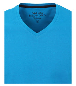 Redmond T-Shirt, regular fit, V-neck, 100% Baumwolle, türkis