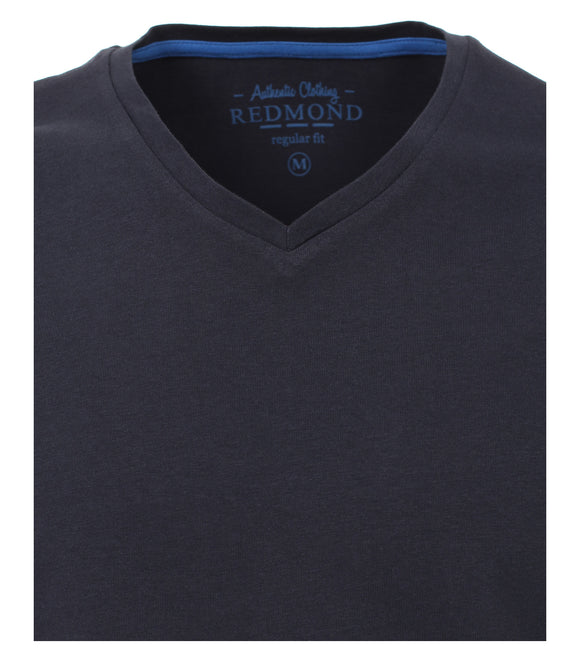 Redmond T-Shirt, regular fit, V-neck, 100% Baumwolle, marineblau