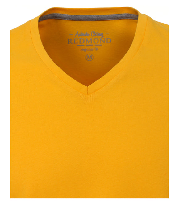 Redmond T-Shirt, regular fit, V-neck, 100% Baumwolle, gelb