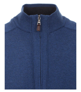 Redmond Cardigan mit Zipper, regular fit, 100% Baumwolle, jeansblau