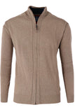 Redmond Cardigan mit Zipper, regular fit, 100% Baumwolle, taupe