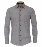 Redmond Hemd, modern fit, 100% Baumwolle, bügelfrei, weiß/schwarz-kariert