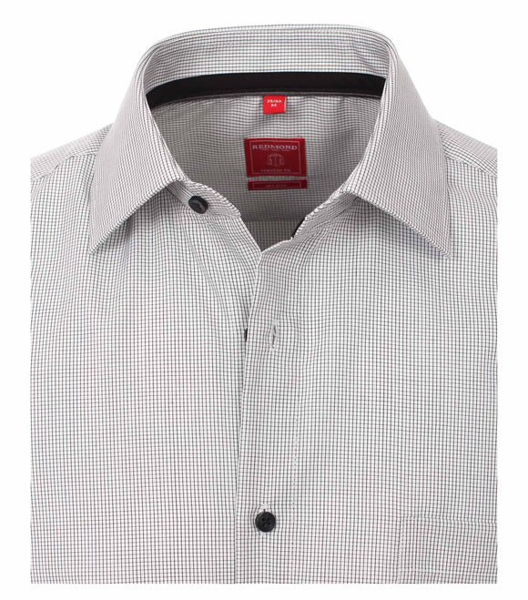 Redmond Hemd, regular fit, 100% Baumwolle, bügelfrei, weiß/schwarz-kariert