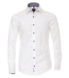 Redmond Hemd, slim fit, 100% Baumwolle, natural stretch, high easy care, weiß/blau